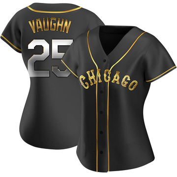 Nike Men's Chicago White Sox Andrew Vaughn #25 Black Cool Base